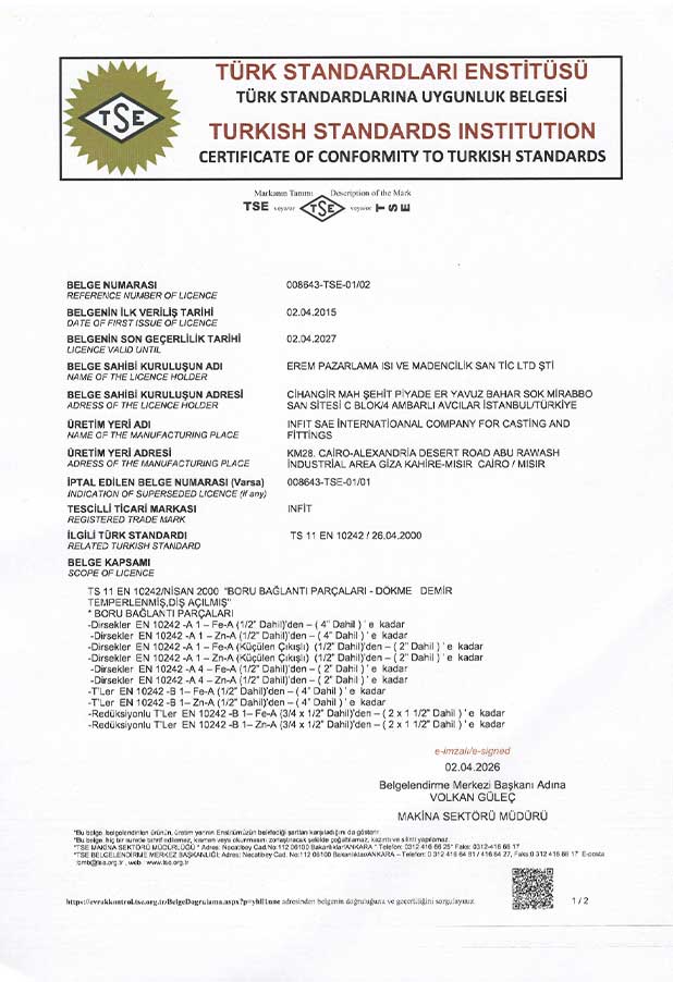 Erem Pazarlama Infit Tse Belgesi 2026 2027